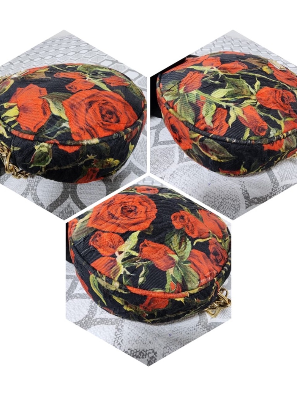 Authentic Dolce & Gabbana Floral Print Fabric Miss Glam Round Shoulder Bag Multi - Picture 5 of 12